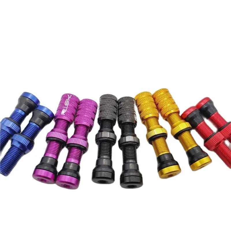 Velosipēda Schrader bezkameru vārsta bezcauruļu riepa priekš MTB amerikāņu diskiem ar alumīnija sakausējuma vāciņu 40 mm Schrader kātiem