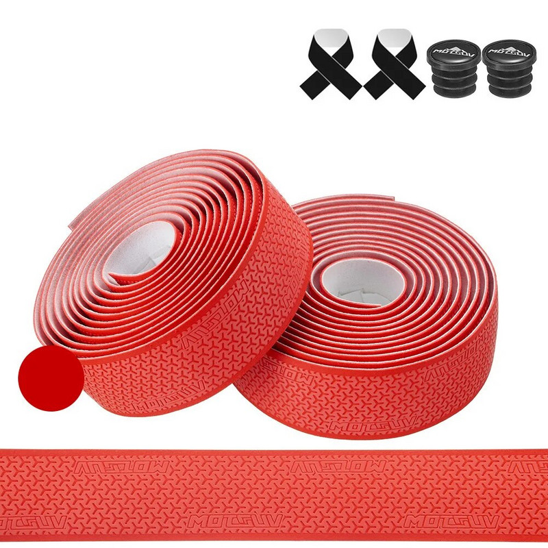 Divu komplektu velosipēdu stieņi ar pretslīdes triecienu absorbējošu velosipēdu piederumiem Velosipēdu siksnām Velosipēda stūres lente