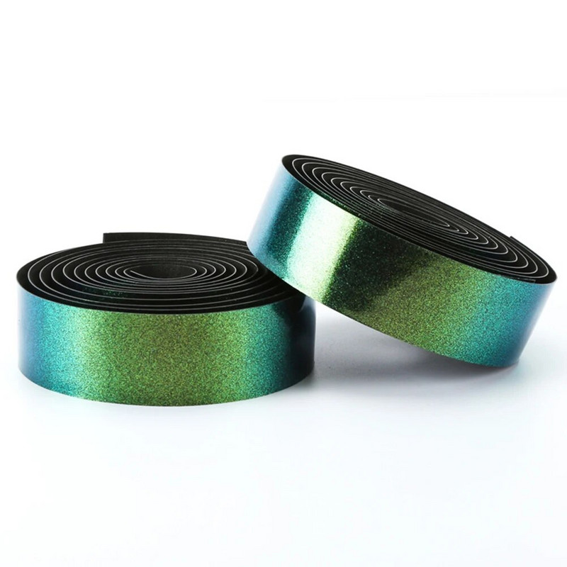 Atstarojošs šosejas velosipēdistu stūres aptinuma lentes pāris Aurora krāsu mainošs viegls kompozīts PU integrēta tinumu aizsardzība