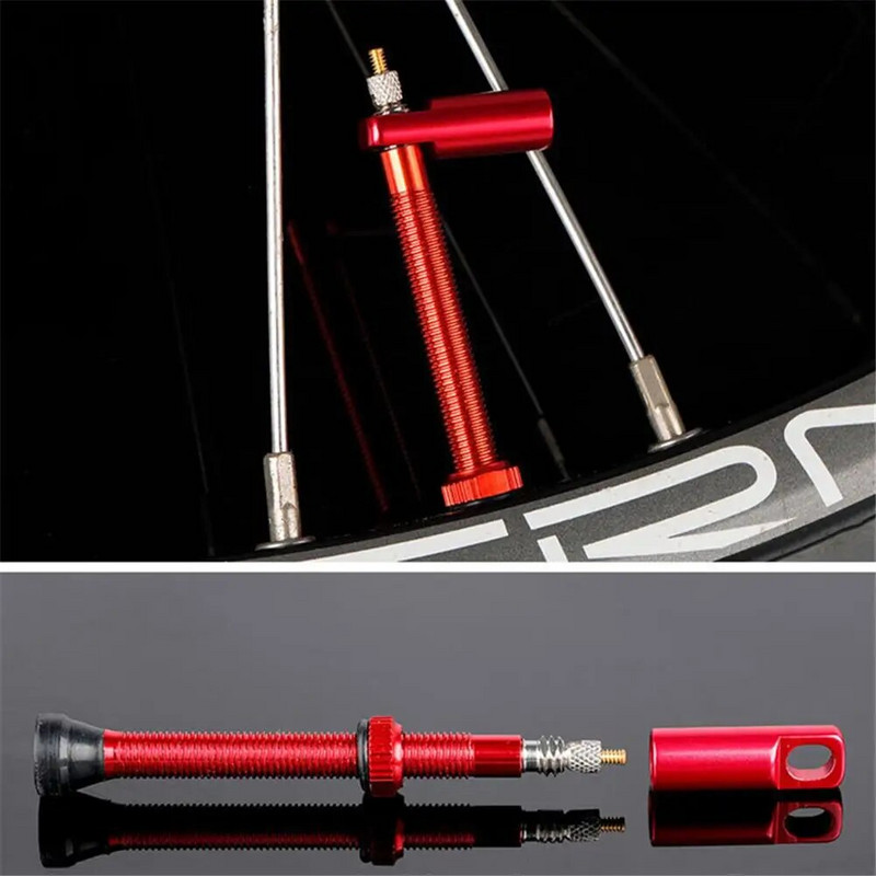 Du viename bekamerės padangos vožtuvas prancūziškas vožtuvas, skirtas kelių MTB dviračių padangos dangčio vožtuvo koto kaištis su vožtuvo šerdies pašalinimo įrankiu Presta vožtuvas