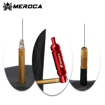 MEROCA Bicycle Schrader Valve Мултифункционален гаечен ключ Вътрешна гума на гума MTB Bike Presta Iamok Extension Rod Removal Tool