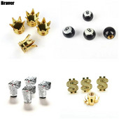 4 vnt. rutulinės žvaigždės karūnėlės formos dviračio padangos rato koto oro vožtuvo dangtelis kelių dviračių padangų vožtuvų dangteliai kauliukai, sunkvežimiai, sandarūs dangteliai