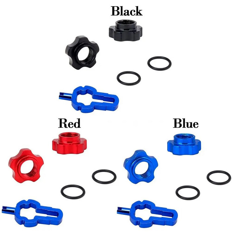 1 komplekts kalnu velosipēda Presta vārsta uzgrieznis ar uzstādīšanas uzgriežņu atslēgu MTB šosejas velosipēda bezkameru riepas vārsta vāciņš Vakuuma riepas sprauslas bloķētājs