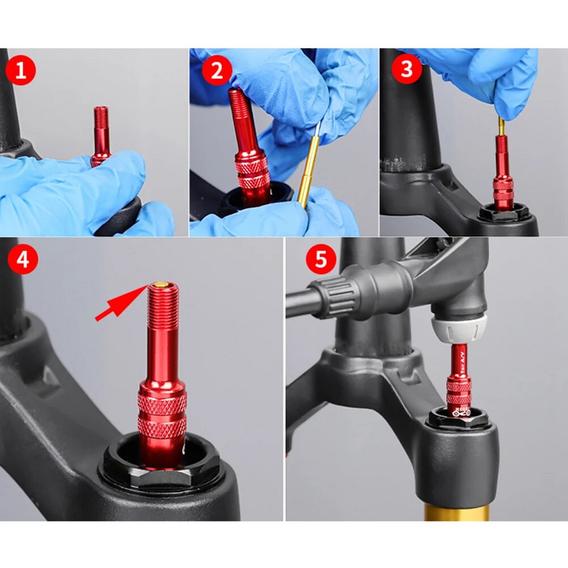 MUQZI MTB jalgratta õhuhargi Schraderi klapiadapteri vahetus alumiiniumsulamist mägijalgratta adapteri muunduri jalgrattatarvikud