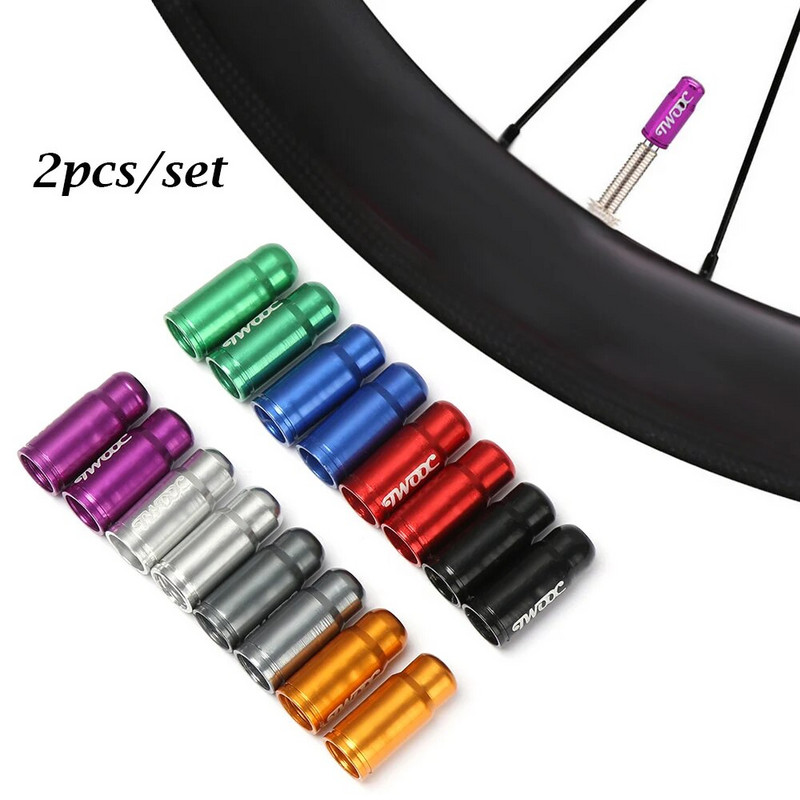 2 vnt. Aukštos kokybės aliuminio MTB plento dviračių prancūziškų padangų vožtuvų dangteliai dviračio ratų padanga padengta apsauga nuo dulkių, 8 spalvos