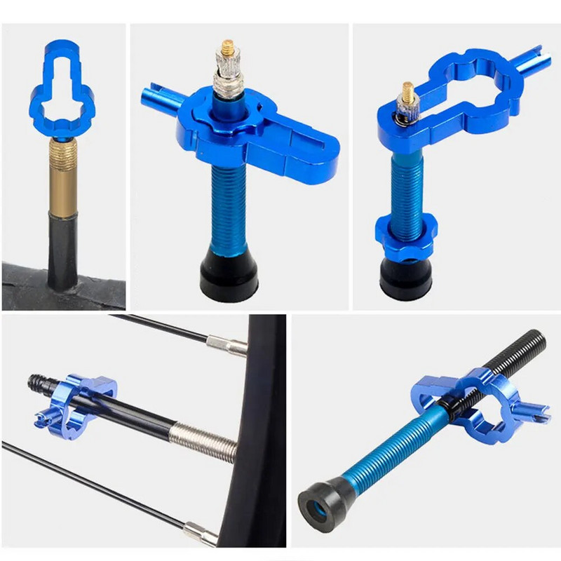 1Σετ Παξιμάδι βαλβίδας Presta Bike + Εγκατάσταση κλειδιού MTB Road Bicycle Ακροφύσιο προστασίας ελαστικού με κάλυμμα σκόνης γαλλικού ελαστικού