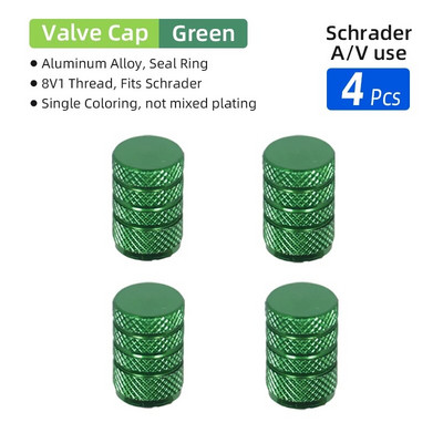 Deemount Schrader ventil Okrugla nazubljena kapica Aluminijska legura SV mlaznica Poklopac za prašinu za motocikl, automobil, električni bicikl, mtb dodatna oprema