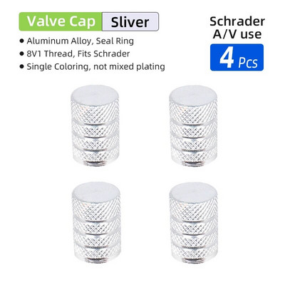 Deemount Schrader ventil Okrugla nazubljena kapica Aluminijska legura SV mlaznica Poklopac za prašinu za motocikl, automobil, električni bicikl, mtb dodatna oprema