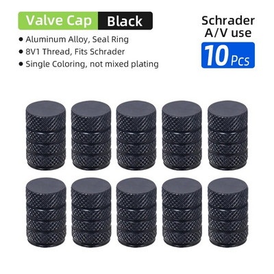 Deemount Schrader ventil Okrugla nazubljena kapica Aluminijska legura SV mlaznica Poklopac za prašinu za motocikl, automobil, električni bicikl, mtb dodatna oprema