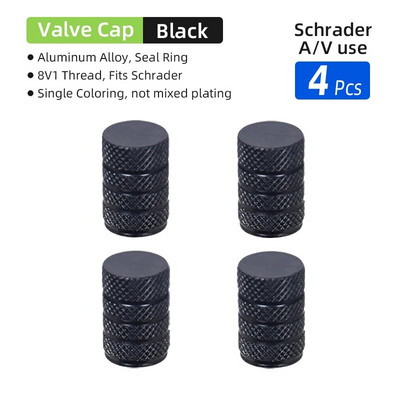 Deemount Schrader ventil Okrugla nazubljena kapica Aluminijska legura SV mlaznica Poklopac za prašinu za motocikl, automobil, električni bicikl, mtb dodatna oprema