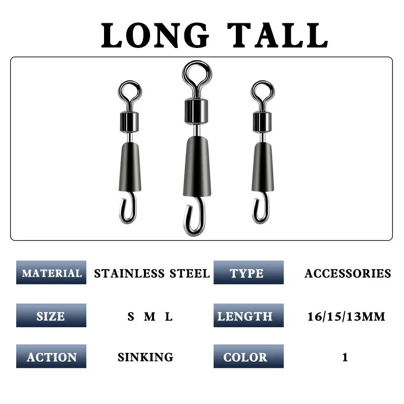 10/30/50gab/partija Lodīšu gultnis Grozāmais cietais gredzens makšķerēšanas savienotājs okeāna laivas makšķerēšanas āķi Quick Fast Link savienotājs Pesca Tackle