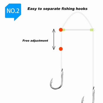 10 τμχ Space Bean Line Swivel Tool Anti-Wrap Beans Double Hook Fish Hook Fish Fish Fish Distance Splitter Fish Line Separator