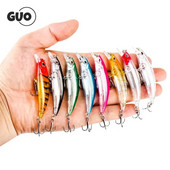 Minnow Fishing Lure Laser Hard Artificial Bait 3D Eyes 6,7cm 6,3g Voblerid karpkala kalastustarbed Slow Uping Jerkbait