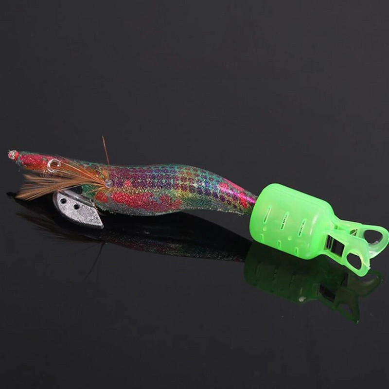 10 gab./partija Garneļu lietussargu āķi Aizsargmaciņa Uzglabāšanas pārsegs Makšķerēšanas piederumi Kalmāru džiga pārsegs