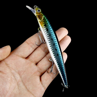 Makšķerēšanas mānekļi Makšķerēšanai cietā ēsma Crankbaits Isca mākslīgā Pesca jūras voblera peldēšanas ēsma Big Laser Minnow 14cm/18g