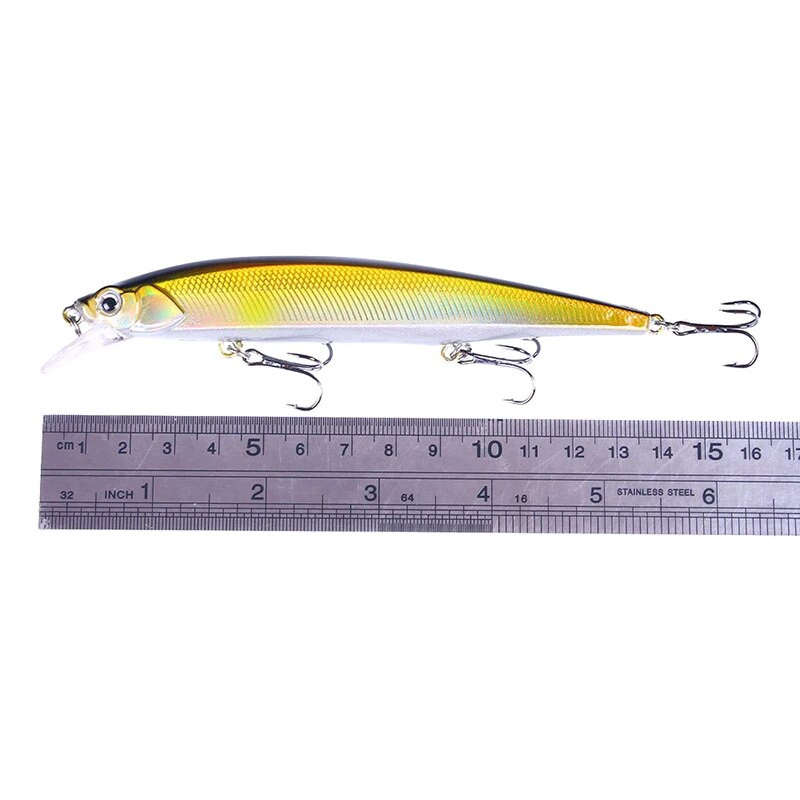 Makšķerēšanas mānekļi Makšķerēšanai cietā ēsma Crankbaits Isca mākslīgā Pesca jūras voblera peldēšanas ēsma Big Laser Minnow 14cm/18g