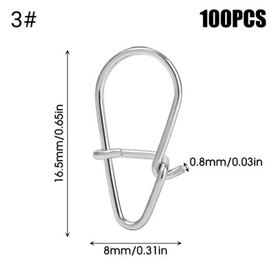 MiNIi nerūsējošā tērauda makšķerēšanas āķis, 100 gb. ar āķi, Fastlock klipu piederumi, piederumi stobra grozāmajam mānekļa āķim