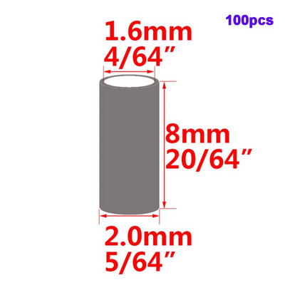100gab Apaļa nerūsējošā tērauda makšķerēšanas caurules makšķerēšanas stieple cauruļu gofrēšanas uzmavas savienotājs makšķerēšanas auklas piederumu rīks