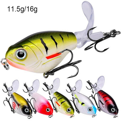 1 buc. 8 cm/9 cm Naluca de pescuit de topwater Whopper Popper Momeală artificială Plopper dur Coadă rotativă moale Momeală de pescuit