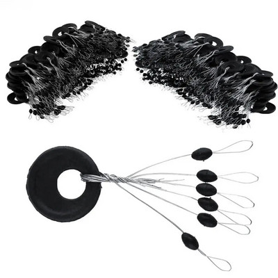 Set de 600 buc 100 de grupuri de fasole spațiale din cauciuc dop oval pentru pescuit Bobber pentru accesorii de pescuit cu muscă Spinner momeală instrument pentru pește