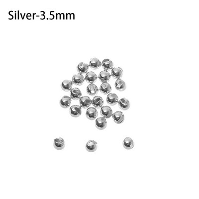 25gab./partija 2.5mm/3.0mm/3.5mm Volframa sakausējuma rievotas volframa krelles Jauki izstrādātas izturīgas mušu sasienamās krelles Jaunas augstas kvalitātes