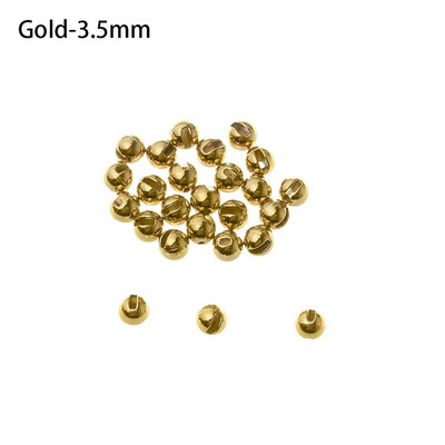 25gab./partija 2.5mm/3.0mm/3.5mm Volframa sakausējuma rievotas volframa krelles Jauki izstrādātas izturīgas mušu sasienamās krelles Jaunas augstas kvalitātes