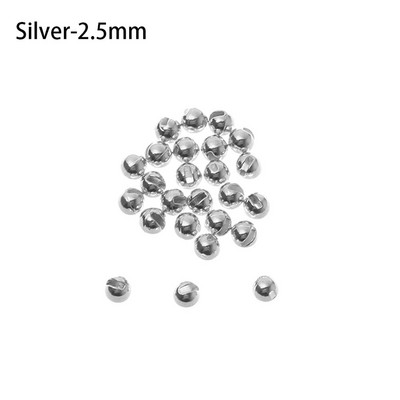 25gab./partija 2.5mm/3.0mm/3.5mm Volframa sakausējuma rievotas volframa krelles Jauki izstrādātas izturīgas mušu sasienamās krelles Jaunas augstas kvalitātes