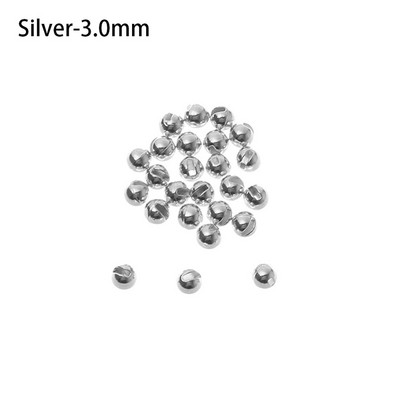 25gab./partija 2.5mm/3.0mm/3.5mm Volframa sakausējuma rievotas volframa krelles Jauki izstrādātas izturīgas mušu sasienamās krelles Jaunas augstas kvalitātes