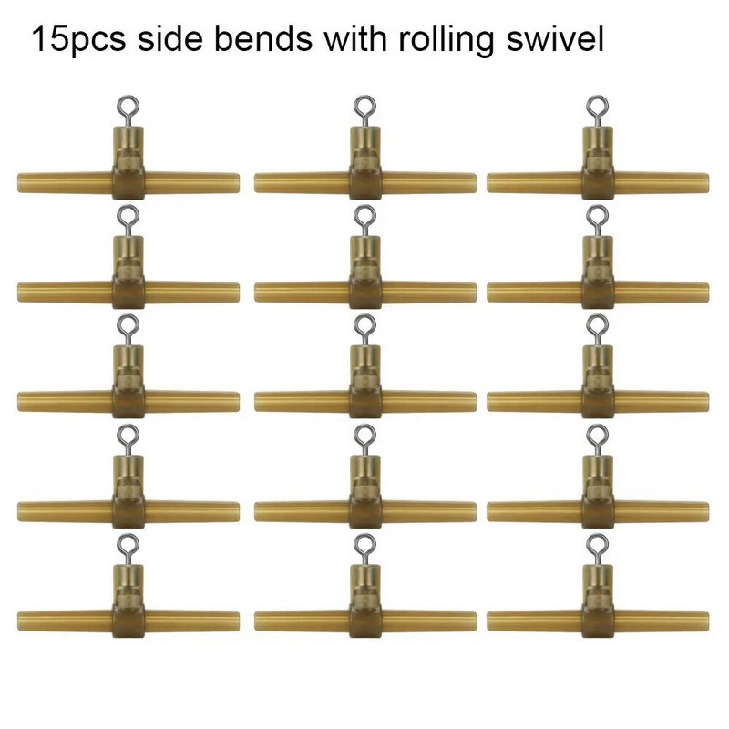 Põrumisvastased varrukad külgmised kõverad koos pöörleva karpkala konksu lingiga Helikopteri karpkala varustus kalatarvete jaoks Karpkalapüügi tarvikud