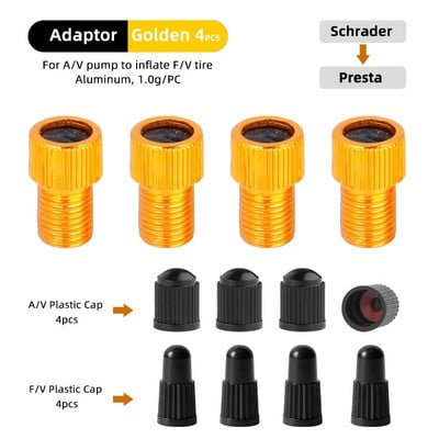 4/10 TK F/VD/V to A/V klapiadapter alumiiniumsulamist Presta otsiku muundur Jalgratta Schraderi peapumba tarvikud
