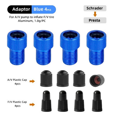 4/10 TK F/VD/V to A/V klapiadapter alumiiniumsulamist Presta otsiku muundur Jalgratta Schraderi peapumba tarvikud