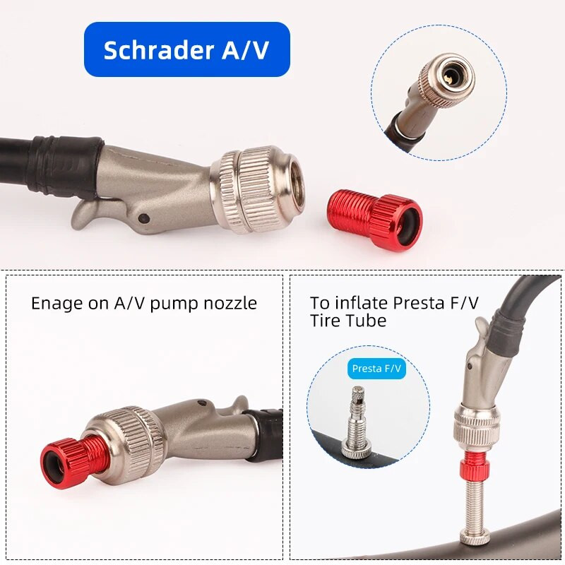 4/10 TK F/VD/V to A/V klapiadapter alumiiniumsulamist Presta otsiku muundur Jalgratta Schraderi peapumba tarvikud