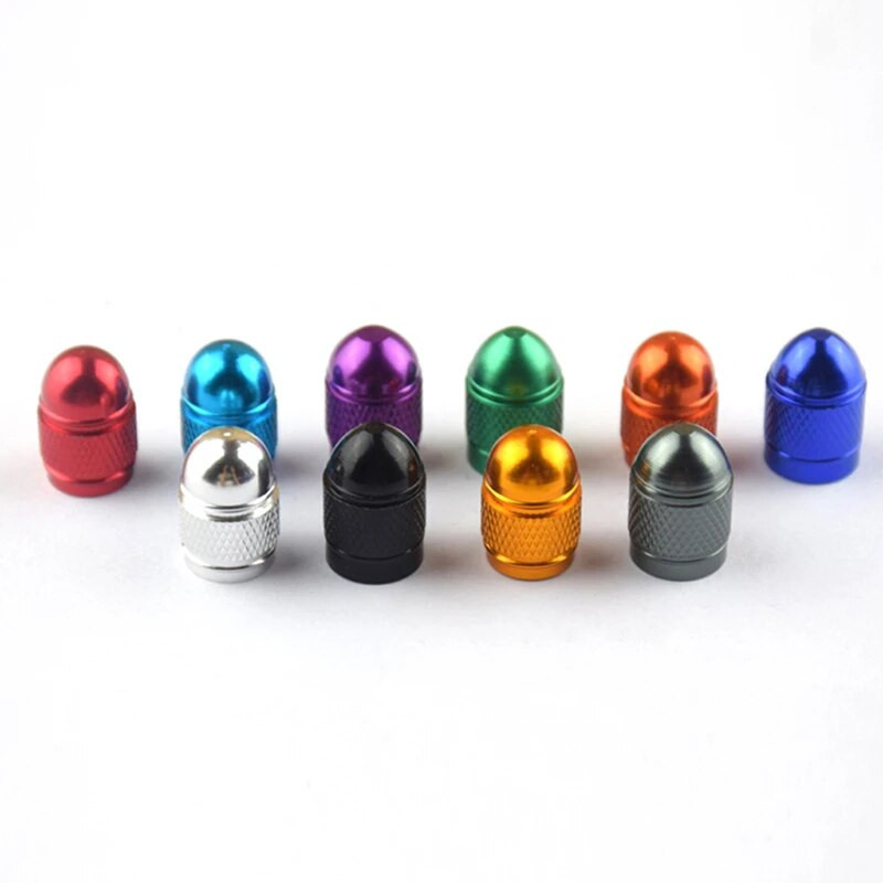 4gab velosipēdu vārstu vāciņi Schrader alumīnija sakausējuma portatīvie zādzību droši amerikāņu automašīnu gaisa vāciņi MTB velosipēdiem Motorollera piederumi