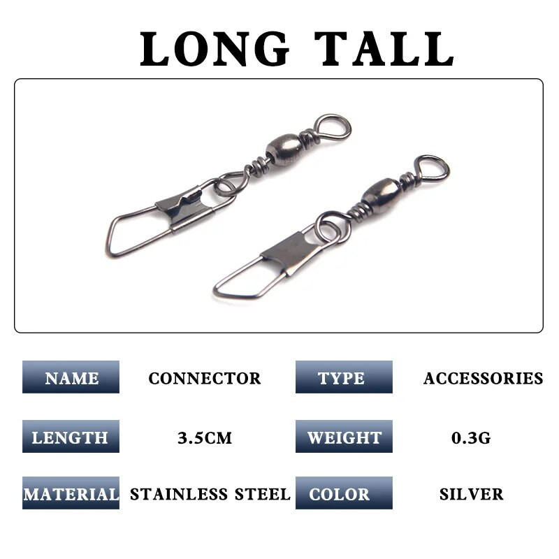 100 KOM Veličina 3,5 cm ležajni okretni konektor za pecanje Mješovita bačva koja se kotrlja čvrstim prstenovima za ribolovni alat za varalicu za udicu
