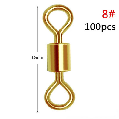 100 tk/partii kalapüügipöörlejad Kuullaagriga pöördklapp koos turvaklambriga, tugevate rõngastega, veerev pöörlev karpkalapüügi tarvikute jaoks