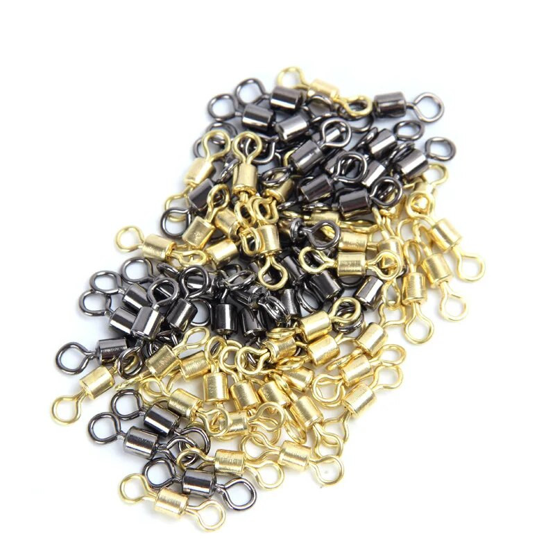 100 tk/partii kalapüügipöörlejad Kuullaagriga pöördklapp koos turvaklambriga, tugevate rõngastega, veerev pöörlev karpkalapüügi tarvikute jaoks