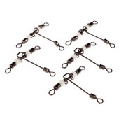 5 bucăți Hot Wivels, separator de rulmenți Trident, în formă de T, pivot de pescuit, pivotant rulant, cu conector luminos perlat în 3 căi