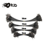 ORJD Anti Bite Steel πετονιά ψαρέματος 10/20/30pcs Steel Wire Titanium Leader Διπλή κλειδαριά περιστρεφόμενος πυρήνας λουρί 15-30cm Αξεσουάρ ψαρέματος