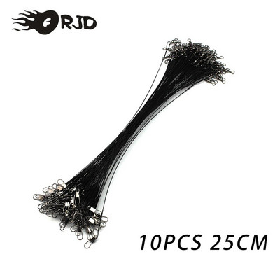 ORJD Anti Bite Steel πετονιά ψαρέματος 10/20/30pcs Steel Wire Titanium Leader Διπλή κλειδαριά περιστρεφόμενος πυρήνας λουρί 15-30cm Αξεσουάρ ψαρέματος