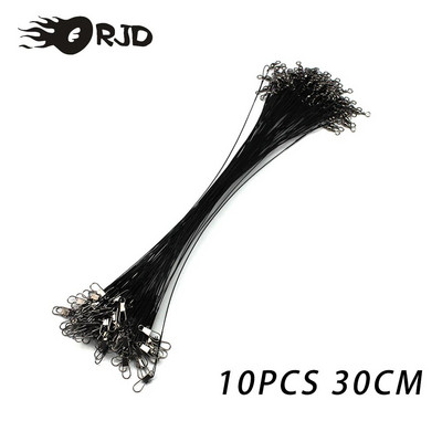 ORJD Anti Bite Steel πετονιά ψαρέματος 10/20/30pcs Steel Wire Titanium Leader Διπλή κλειδαριά περιστρεφόμενος πυρήνας λουρί 15-30cm Αξεσουάρ ψαρέματος