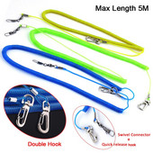 1/2 gab. 5M iekšējā tērauda stieples aiztures virve ievelkama makšķerēšanas drošības aukla nejauši virves makšķerēšanas piederumu rīku piederumi