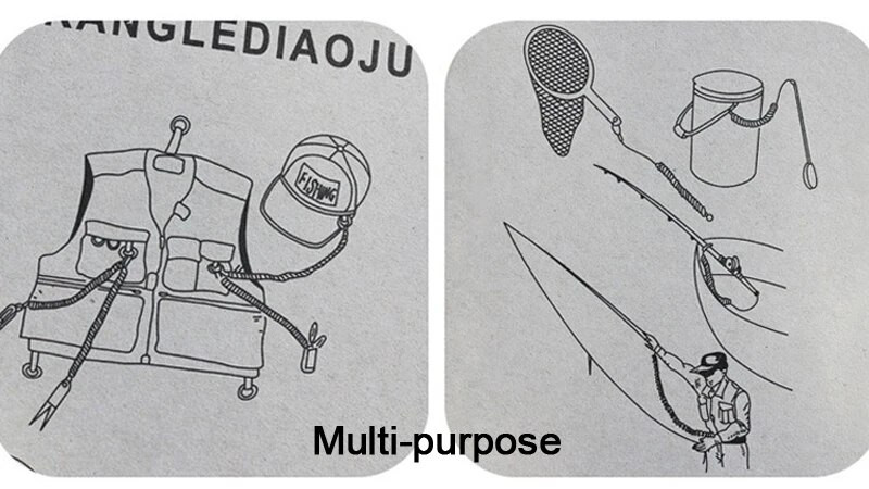 1/2 gab. 5M iekšējā tērauda stieples aiztures virve ievelkama makšķerēšanas drošības aukla nejauši virves makšķerēšanas piederumu rīku piederumi