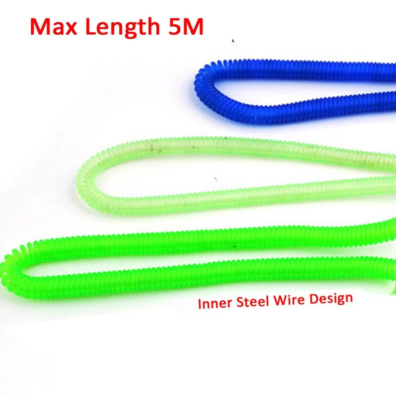1/2 gab. 5M iekšējā tērauda stieples aiztures virve ievelkama makšķerēšanas drošības aukla nejauši virves makšķerēšanas piederumu rīku piederumi