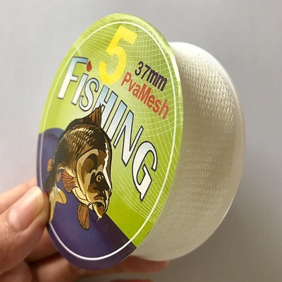 5 metri PVA makšķerēšanas tīkls apaļš ēsmas padevējs ūdenī šķīstošs eiklīda tīkls Vides aizsardzība karpu zvejas ēsmas metējs tīkls