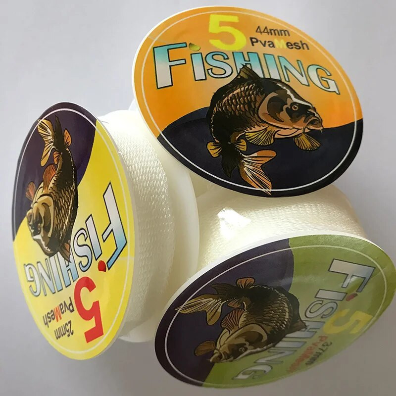 5 metri PVA makšķerēšanas tīkls apaļš ēsmas padevējs ūdenī šķīstošs eiklīda tīkls Vides aizsardzība karpu zvejas ēsmas metējs tīkls