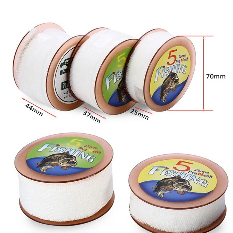 5 metri PVA makšķerēšanas tīkls apaļš ēsmas padevējs ūdenī šķīstošs eiklīda tīkls Vides aizsardzība karpu zvejas ēsmas metējs tīkls