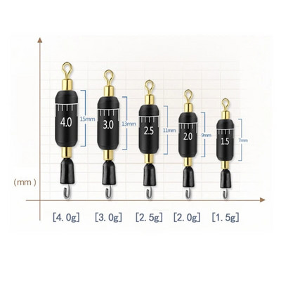 10gab/partija Izturīgs ūdens pilienu gremdētājs 1,5g-4g makšķerēšanas modrība, kompakts svars, ātri gluds ar svariem makšķerēšanas piederumu piederumiem