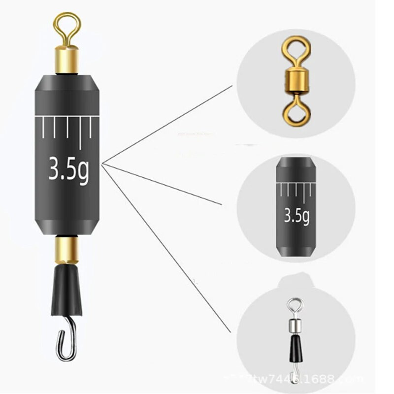 10gab/partija Izturīgs ūdens pilienu gremdētājs 1,5g-4g makšķerēšanas modrība, kompakts svars, ātri gluds ar svariem makšķerēšanas piederumu piederumiem
