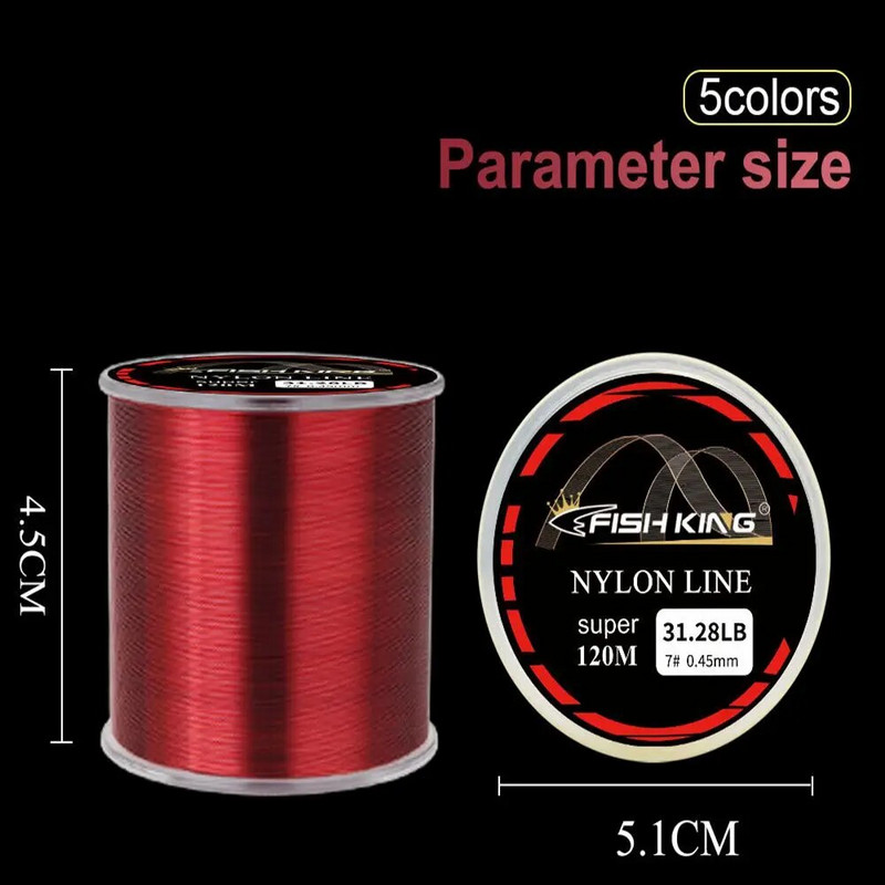 FISHKING Nailoninis žvejybos valas 120 m kriauklės valas Japonijos fluoro angliavandenilių danga itin stiprus 4-34LB sūraus / gėlo vandens