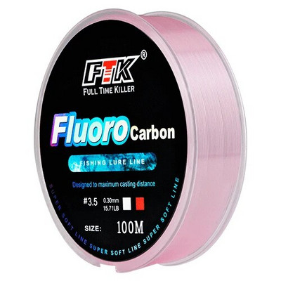 FTK 100m Fluorocarbon Fishing Line 4.13-34.32LB Super Soft Carbon Fiber Leader Line Carp Fishing Accessories